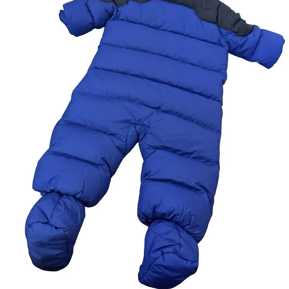 NWT Ralph Lauren Baby Snowsuit Blue, Hooded, 9 Months $195 Yellow‎ Pony